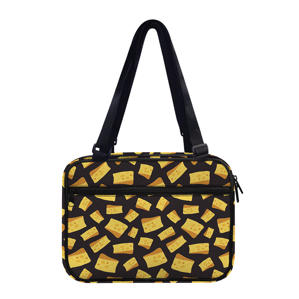 Black Cheese And Holes Pattern Print Double Strap Bible Bag