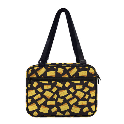 Black Cheese And Holes Pattern Print Double Strap Bible Bag