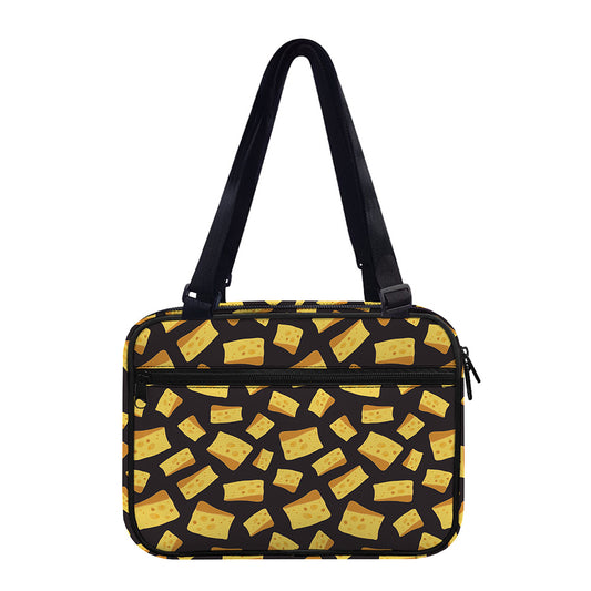 Black Cheese And Holes Pattern Print Double Strap Bible Bag