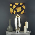 Black Cheese And Holes Pattern Print Drum Lamp Shade
