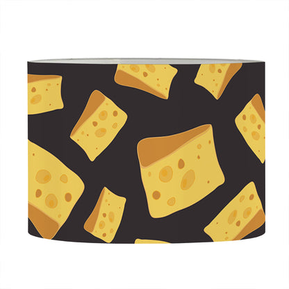 Black Cheese And Holes Pattern Print Drum Lamp Shade