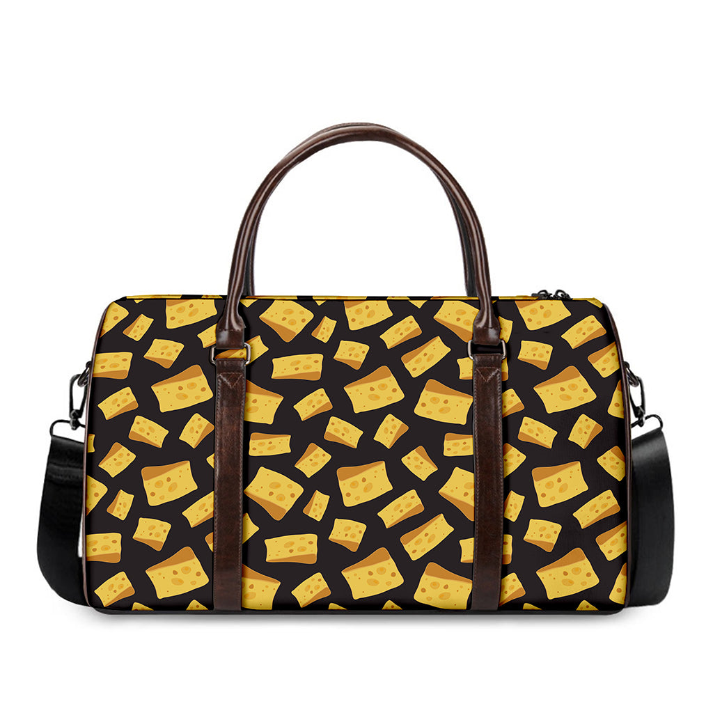 Black Cheese And Holes Pattern Print Duffle Bag