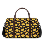 Black Cheese And Holes Pattern Print Duffle Bag
