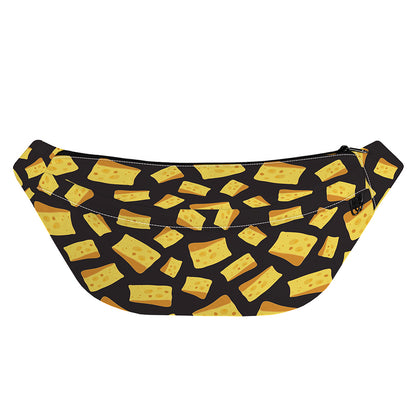 Black Cheese And Holes Pattern Print Fanny Pack