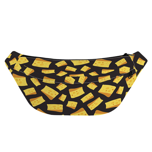 Black Cheese And Holes Pattern Print Fanny Pack