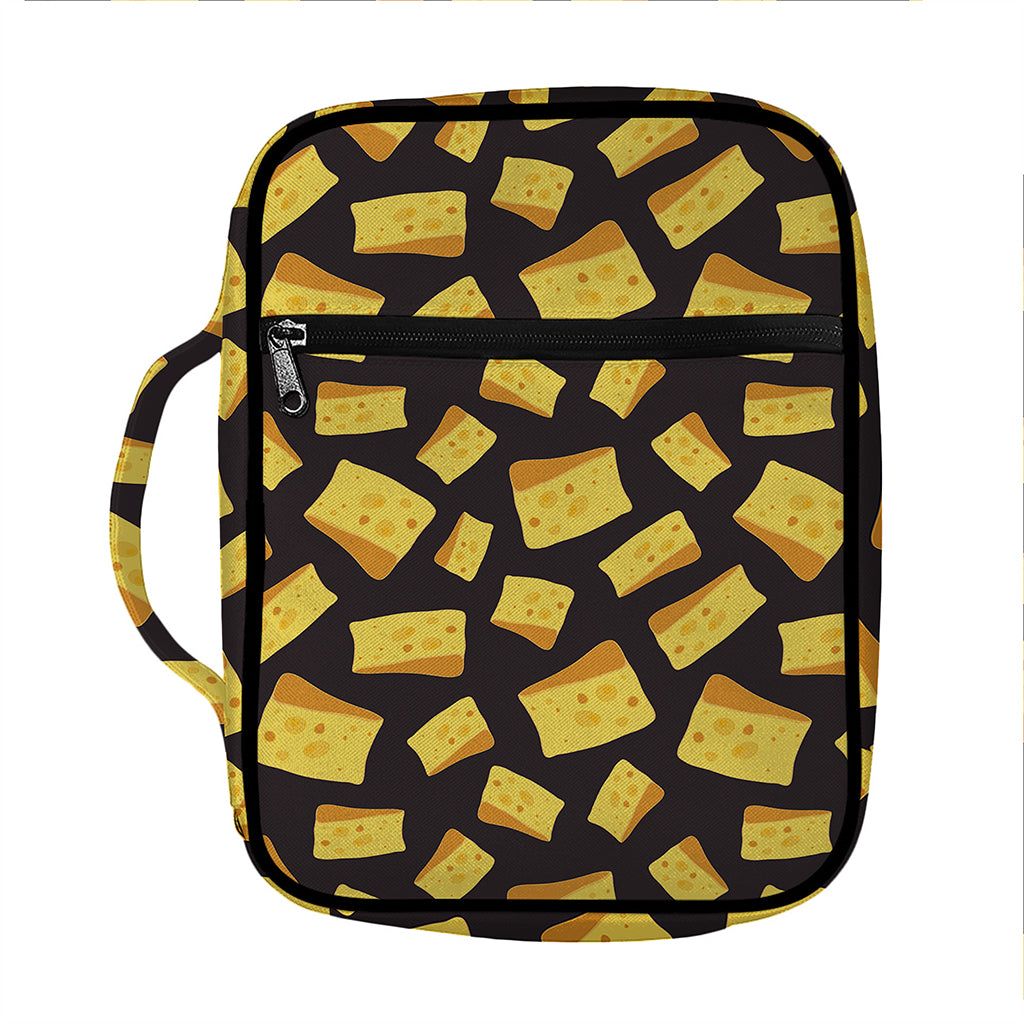 Black Cheese And Holes Pattern Print Front Pocket Bible Bag