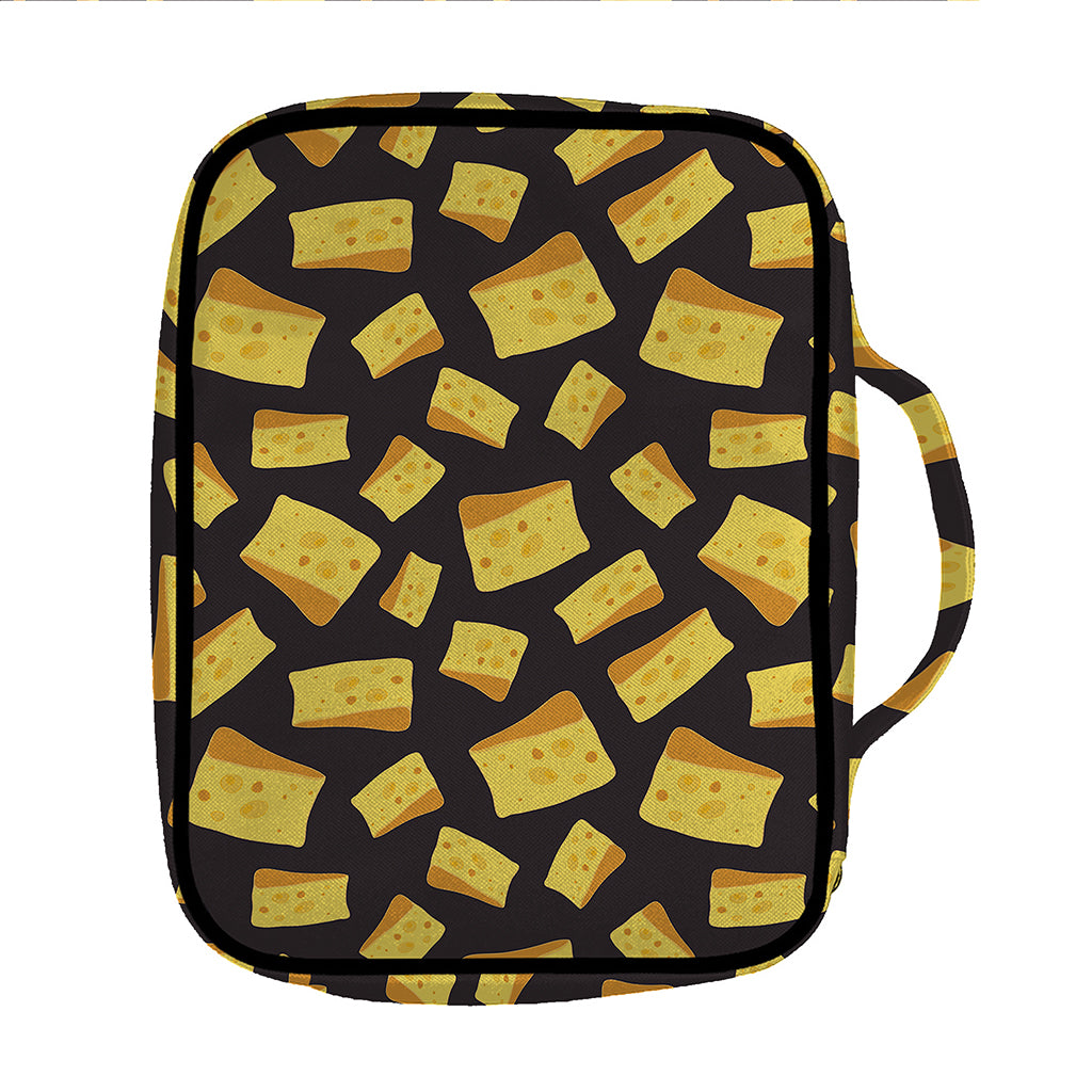 Black Cheese And Holes Pattern Print Front Pocket Bible Bag