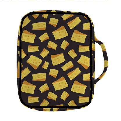 Black Cheese And Holes Pattern Print Front Pocket Bible Bag