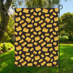 Black Cheese And Holes Pattern Print Garden Flag