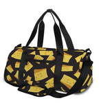 Black Cheese And Holes Pattern Print Gym Bag