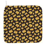 Black Cheese And Holes Pattern Print Hand Towel
