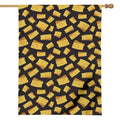 Black Cheese And Holes Pattern Print House Flag