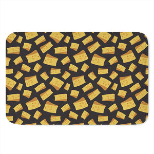 Black Cheese And Holes Pattern Print Indoor Door Mat