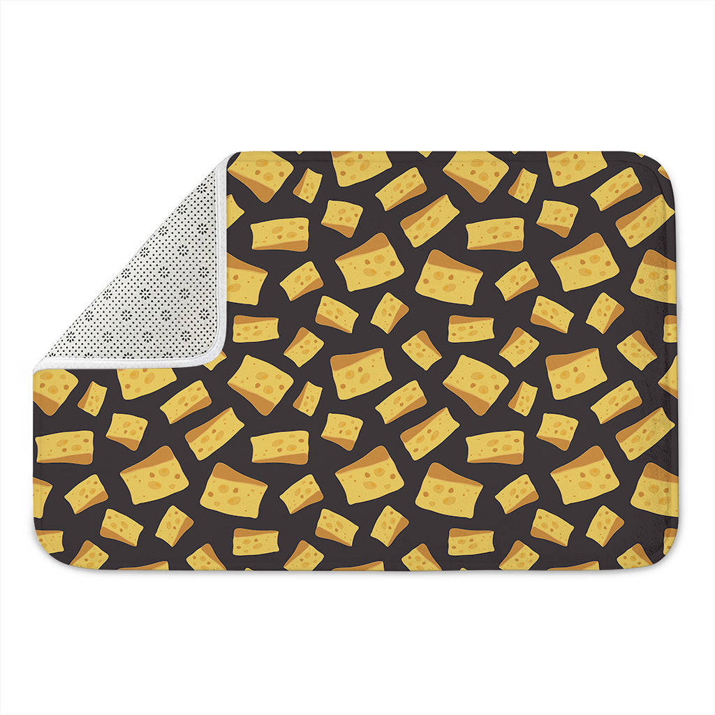 Black Cheese And Holes Pattern Print Indoor Door Mat