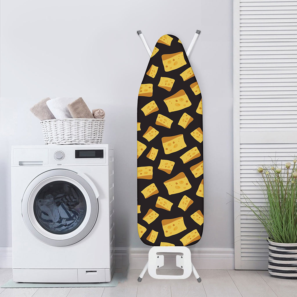 Black Cheese And Holes Pattern Print Ironing Board Cover