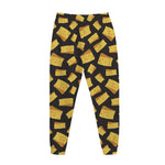 Black Cheese And Holes Pattern Print Jogger Pants