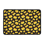 Black Cheese And Holes Pattern Print Kitchen Mat