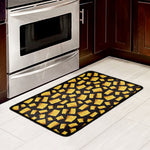 Black Cheese And Holes Pattern Print Kitchen Mat