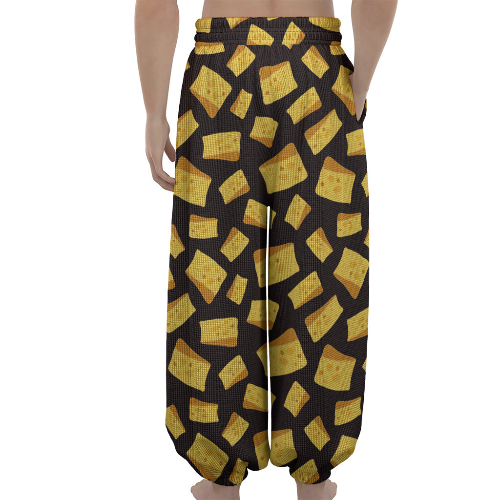 Black Cheese And Holes Pattern Print Lantern Pants