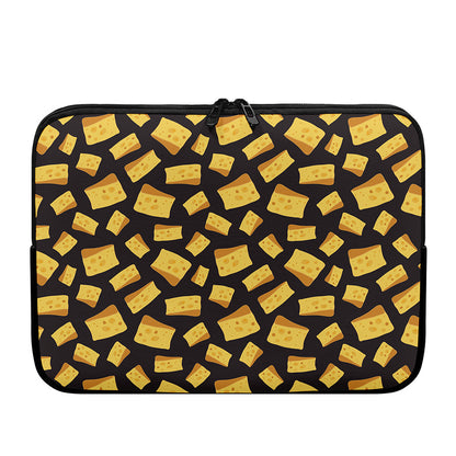 Black Cheese And Holes Pattern Print Laptop Sleeve