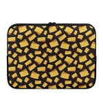 Black Cheese And Holes Pattern Print Laptop Sleeve