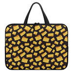 Black Cheese And Holes Pattern Print Laptop Sleeve With Handle