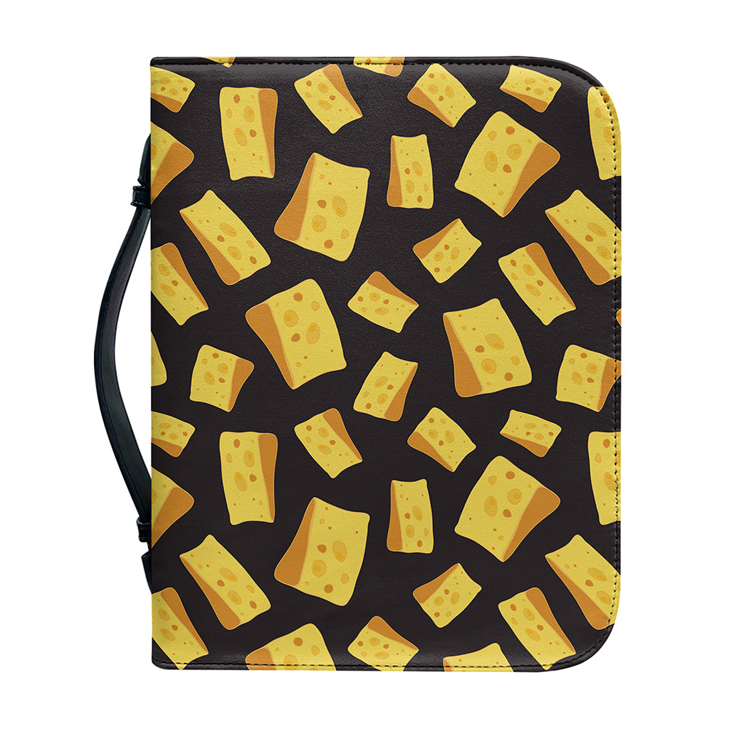 Black Cheese And Holes Pattern Print Leather Bible Cover