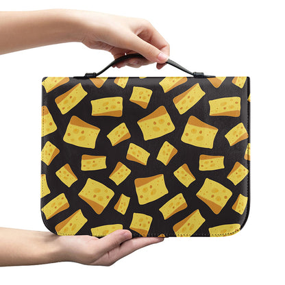 Black Cheese And Holes Pattern Print Leather Bible Cover
