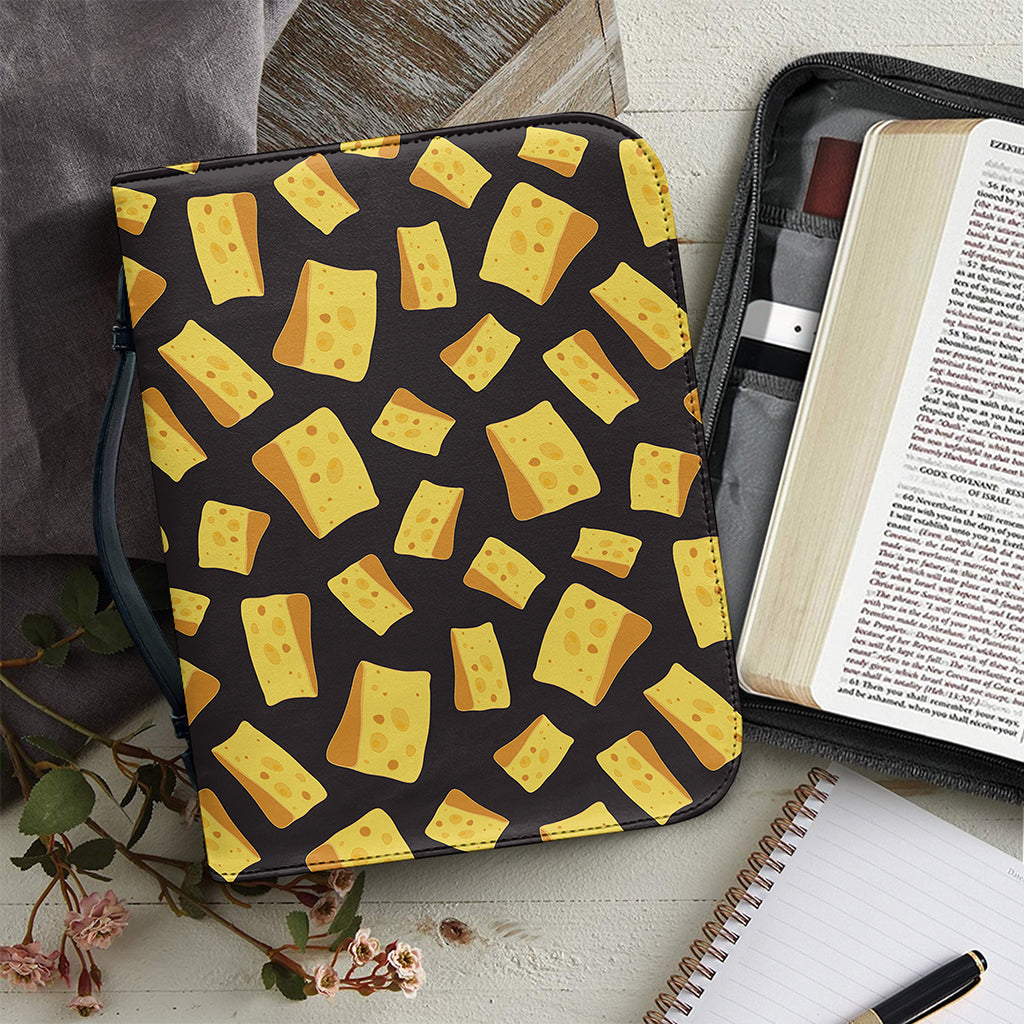 Black Cheese And Holes Pattern Print Leather Bible Cover