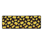 Black Cheese And Holes Pattern Print Long Kitchen Mat