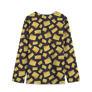 Black Cheese And Holes Pattern Print Long Sleeve Short Coat