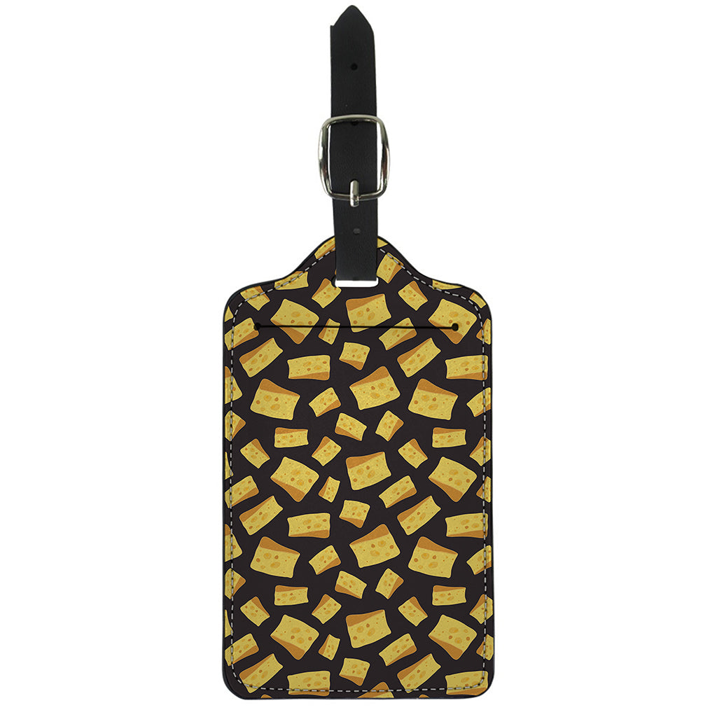 Black Cheese And Holes Pattern Print Luggage Tag