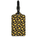Black Cheese And Holes Pattern Print Luggage Tag