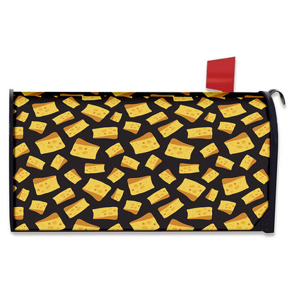 Black Cheese And Holes Pattern Print Mailbox Cover
