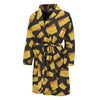 Black Cheese And Holes Pattern Print Men's Bathrobe