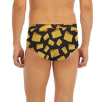 Black Cheese And Holes Pattern Print Men's Briefs
