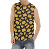 Black Cheese And Holes Pattern Print Men's Fitness Tank Top