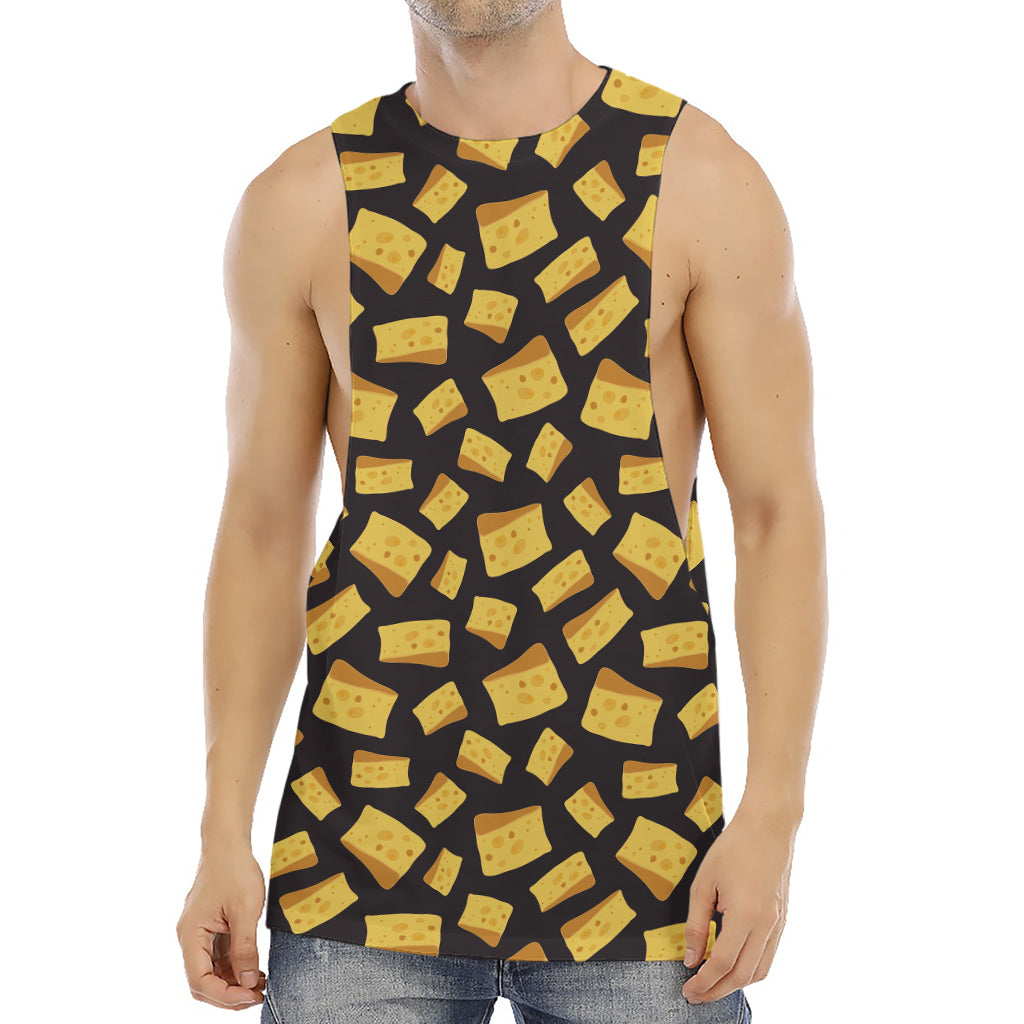 Black Cheese And Holes Pattern Print Men's Muscle Tank Top