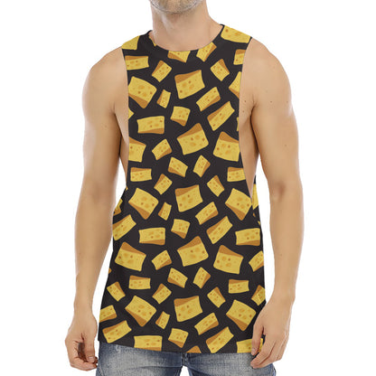 Black Cheese And Holes Pattern Print Men's Muscle Tank Top