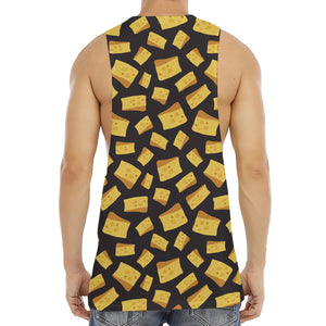 Black Cheese And Holes Pattern Print Men's Muscle Tank Top