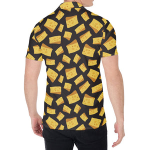 Black Cheese And Holes Pattern Print Men's Shirt