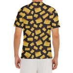 Black Cheese And Holes Pattern Print Men's Short Sleeve Rash Guard