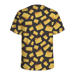 Black Cheese And Holes Pattern Print Men's Sports T-Shirt