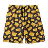 Black Cheese And Holes Pattern Print Men's Swim Trunks