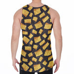 Black Cheese And Holes Pattern Print Men's Velvet Tank Top