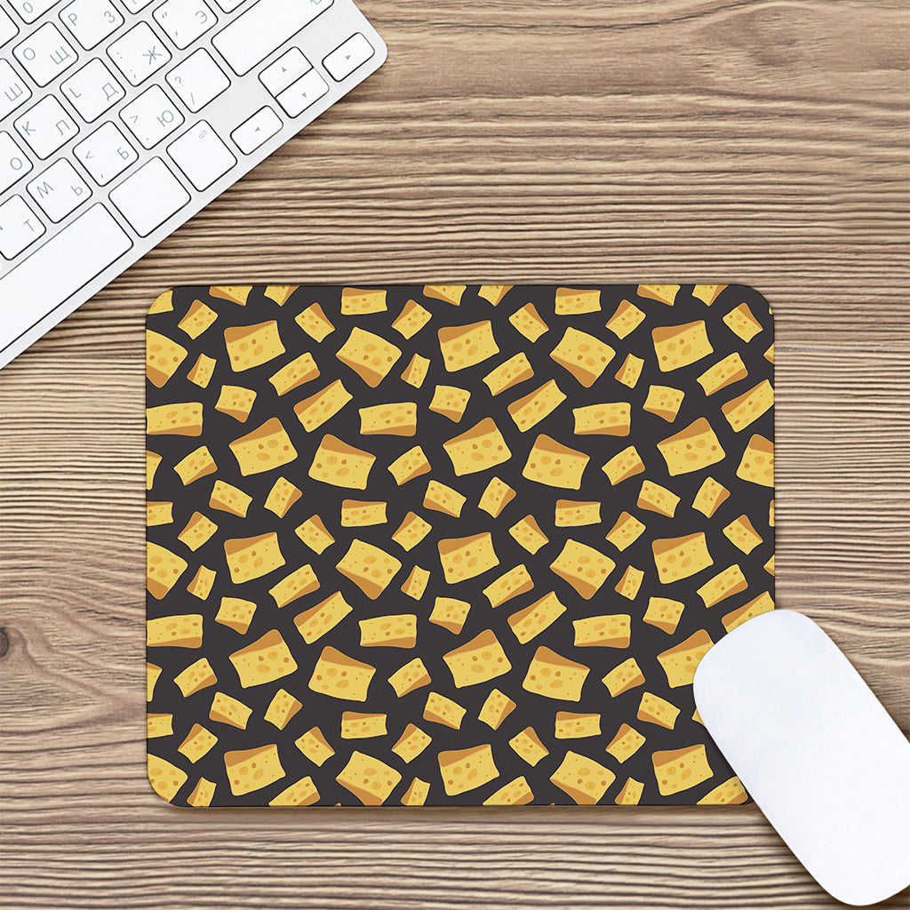 Black Cheese And Holes Pattern Print Mouse Pad