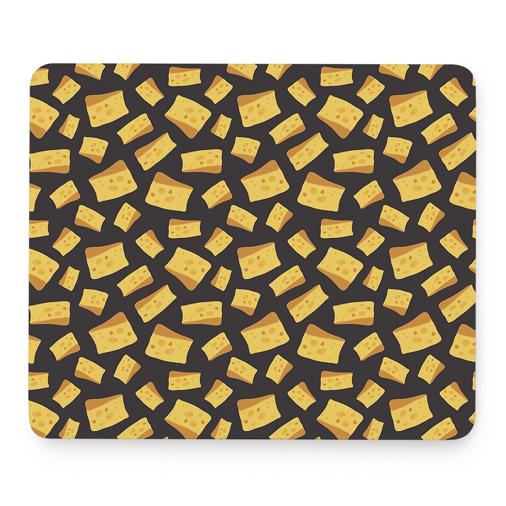 Black Cheese And Holes Pattern Print Mouse Pad