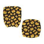 Black Cheese And Holes Pattern Print Office Chair Cover