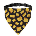 Black Cheese And Holes Pattern Print Over The Collar Dog Bandana