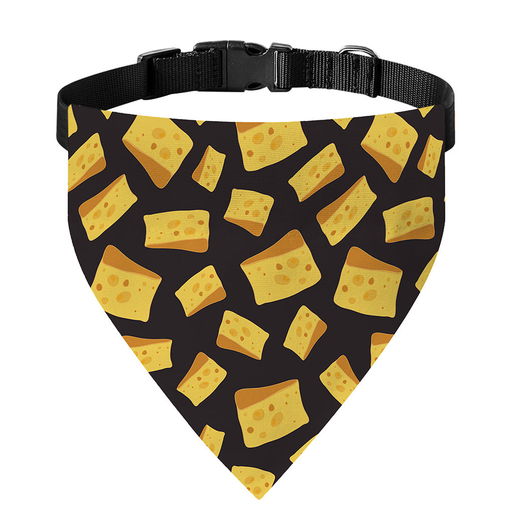 Black Cheese And Holes Pattern Print Over The Collar Dog Bandana